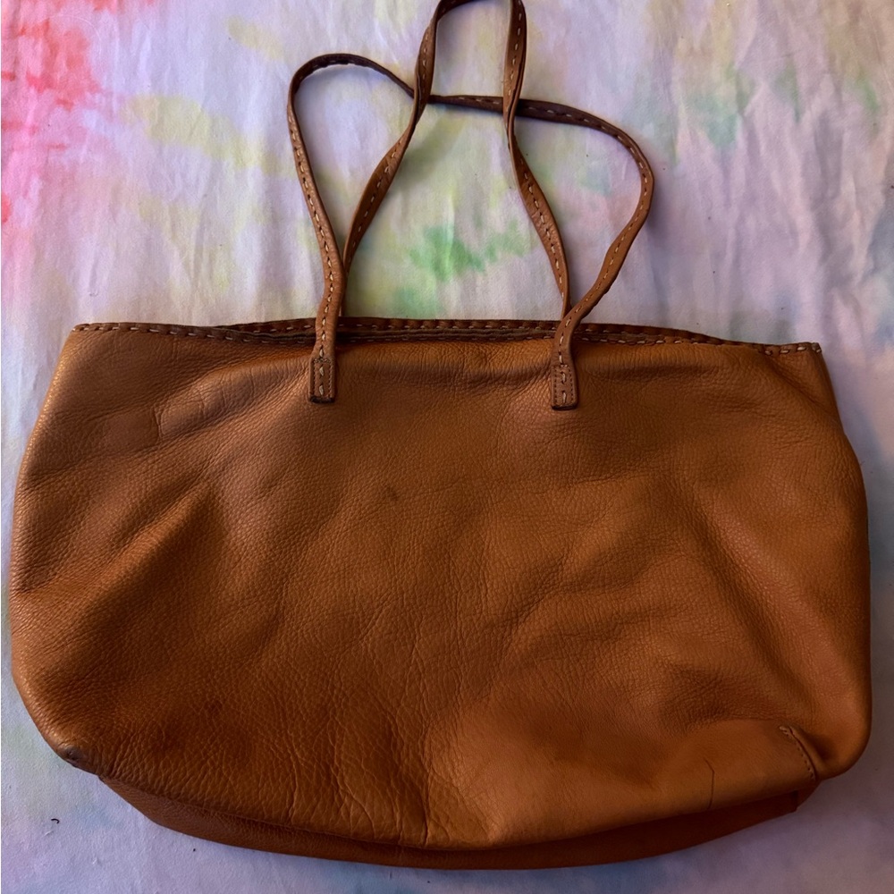 Carla Mancini: Elegant Tan Leather Tote Bag